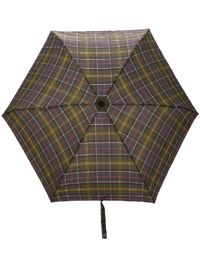 Barbour Tartan Handbag Umbrella In Green