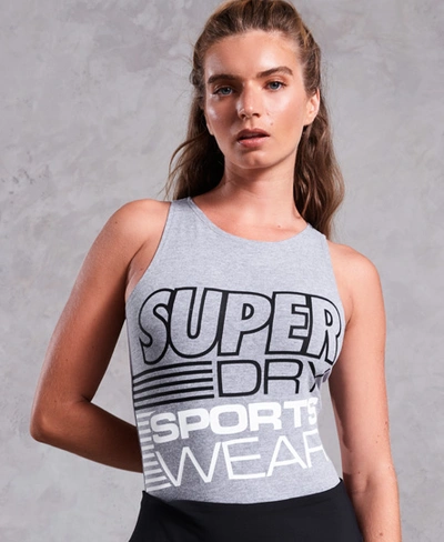 Superdry Women's Street Sport Diagonal Bodysuit Grey Size: 8