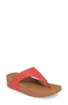 Fitflop Lulu Flip Flop In Passion Red Leather