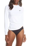 Nike Essential Dri-fit Long Sleeve Hydroguard Top In White