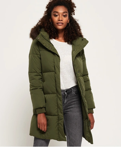 Superdry Cocoon Parka Jacket In Green