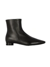 Balenciaga Oval Leather Ankle Boots In Black