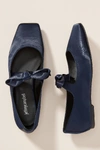 Jeffrey Campbell Bow Square-toed Flats In Blue