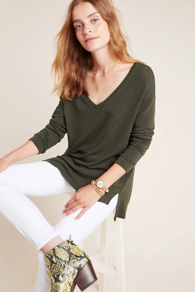 Cupcakes And Cashmere Westerly Knit Pullover In Green