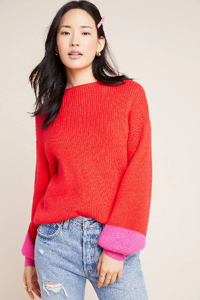 Line & Dot Sydney Balloon-sleeved Pullover In Assorted