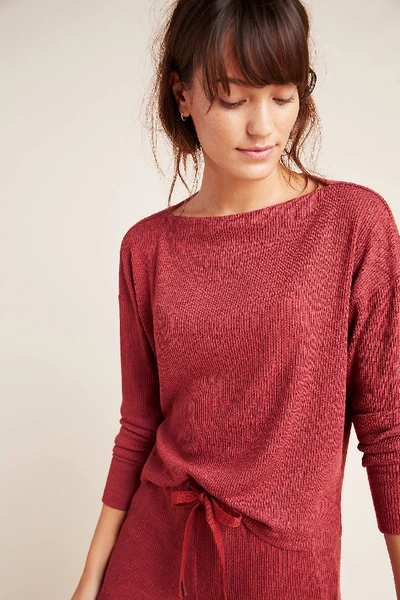 Stateside Ribbed Sweater In Red