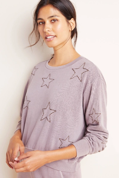 Sundry Stitched Star Pullover In Brown