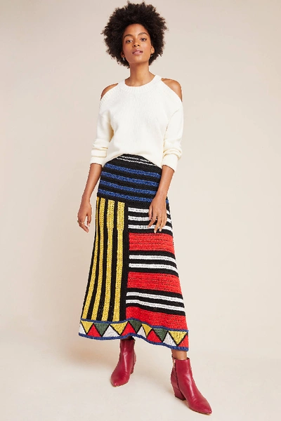 Farm Rio Miro Sweater Midi Skirt In Assorted