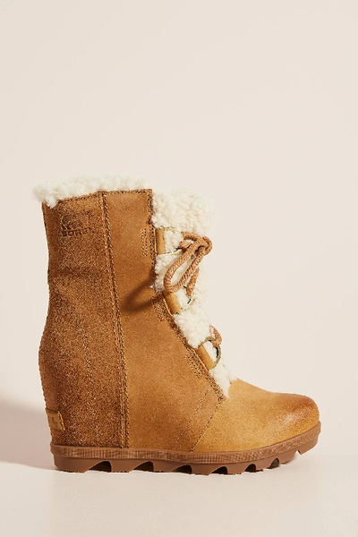 sorel shearling wedge boots