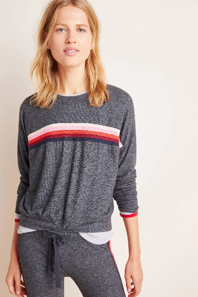 Sundry Center-stripe Sweatshirt In Grey
