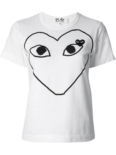 Comme Des Garçons Play Logo-patch Printed T-shirt In White