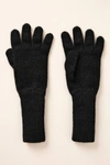 Rosie Sugden Long Ribbed Cashmere Gloves In Black