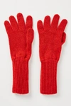 Rosie Sugden Long Ribbed Cashmere Gloves In Red