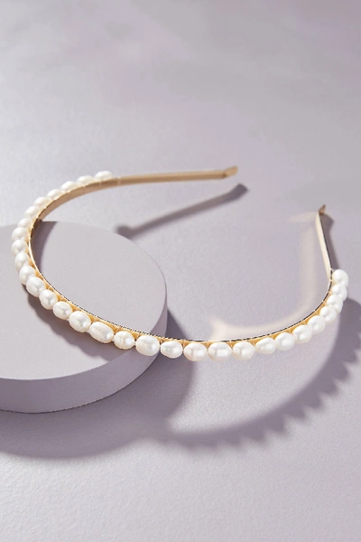 Amber Sceats Carter Pearl Headband In White
