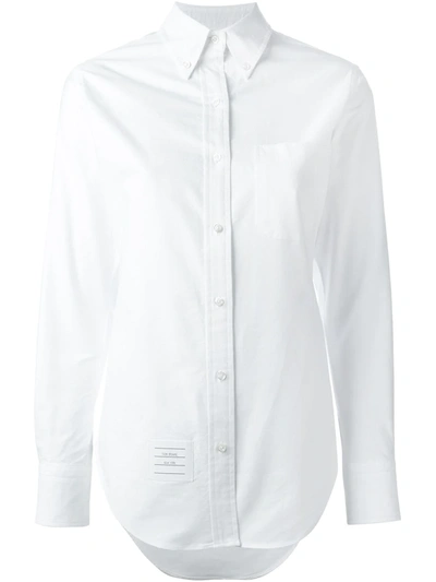 THOM BROWNE CLASSIC LONG SLEEVE BUTTON DOWN POINT COLLAR SHIRT IN OXFORD,FLL005A0013911376405