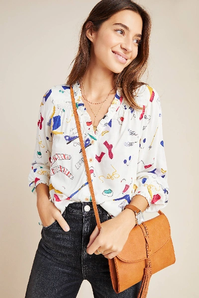 Anthropologie Marisol Ruffled Blouse In Assorted