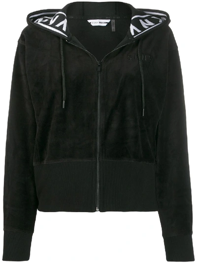 Dkny Zip Up Hoodie In Black