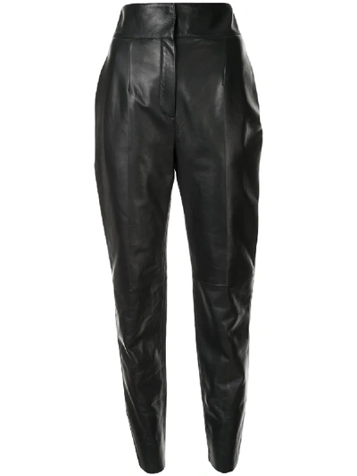 Roberto Cavalli High-waisted Cropped Trousers In Black