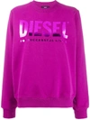 Diesel F-ang Logo Sweatshirt In Purple