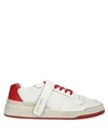 Saint Laurent Men's Travis Leather Grip-strap Sneakers In White