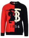 BURBERRY BURBERRY CONTRAST COLOUR LOGO SWEATER