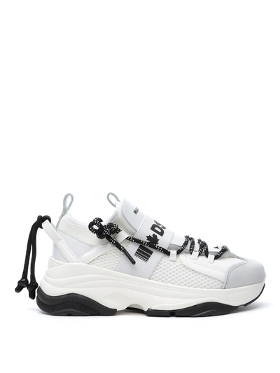 Dsquared2 70mm D-bumpy One Leather & Mesh Sneakers In White