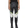 DIESEL DIESEL BLACK AND OFF-WHITE LEATHER ASTRA-PTRE TROUSERS