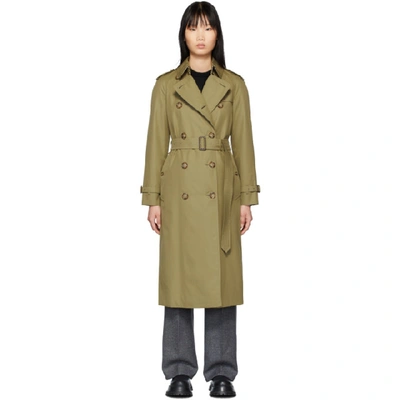 Burberry Waterloo Trench Coat With Details On The Sleeves In Rich Olive