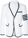 THOM BROWNE 白色网球系列条纹单排扣外套
