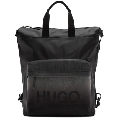 Hugo Black Gradient Tote Backpack In 001 Black