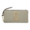 MARC JACOBS MARC JACOBS TAUPE AND BEIGE SNAPSHOT STANDARD CONTINENTAL WALLET