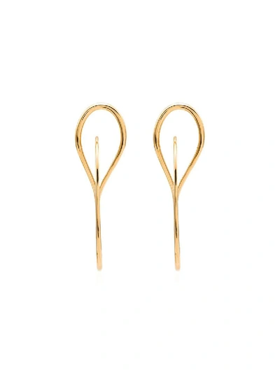 Charlotte Chesnais 18k Yellow Gold Vermeil Needle Hoop Earrings