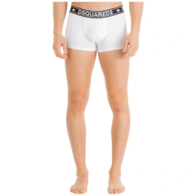Dsquared2 Men's Cotton Underwear Boxer Shorts Twinpack In White