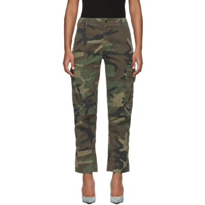 Re/done Camo Skinny Cargo Trousers In Camouflage