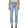 RE/DONE RE/DONE BLUE COMFORT STRETCH HIGH RISE STOVE PIPE JEANS