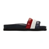 THOM BROWNE THOM BROWNE NAVY AND RED QUILTED POOL SLIDES