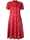 Andrea Bogosian Leather Laser Cut Dress In Rot