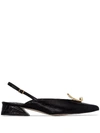 Yuul Yie Black Zizi 30 Slingback Leather Pumps