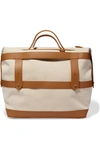PARAVEL + NET SUSTAIN WEEKENDER LEATHER-TRIMMED COTTON-CANVAS WEEKEND BAG
