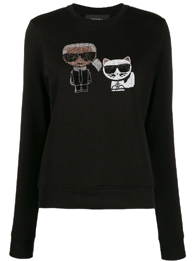 Karl Lagerfeld Ikonik Karl Choupette Jumper In Black