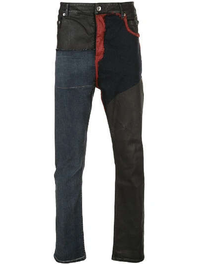 Rick Owens Drkshdw Patchwork Slim-fit Jeans In Blau