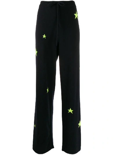 Chinti & Parker Cashmere Fluorescent Star Joggers In Blue