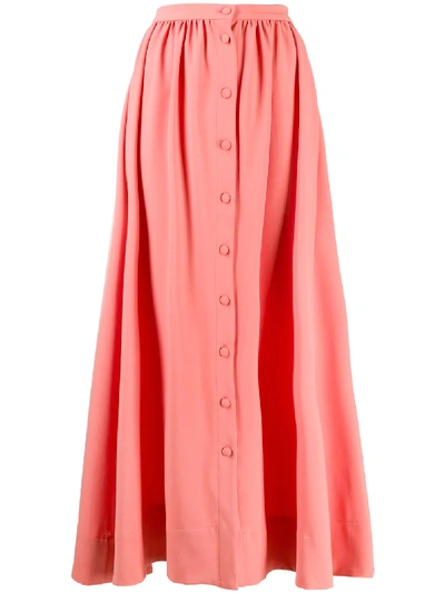 Chinti & Parker Front Button Skirt In Pink