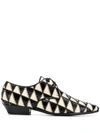 SAINT LAURENT JONAS GEOMETRIC PATTERN DERBY SHOES