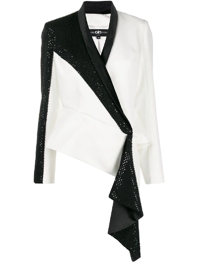 Avaro Figlio Embellished Wrap-style Blazer In White