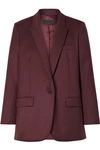Nili Lotan Diane Wool-blend Twill Blazer In Burgundy