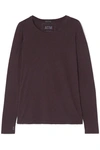 Atm Anthony Thomas Melillo Slub Pima Cotton And Modal-blend Jersey Top In Burgundy