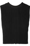 DION LEE OPACITY CROPPED RIBBED-KNIT TANK
