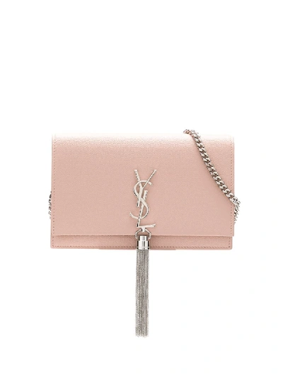 Saint Laurent Ysl Chain Wallet Mon In Pink
