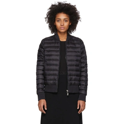 Moncler Abricot Down Bomber Jacket In 999 Black